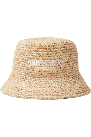 Jimmy Choo Atena logo-embroidered raffia hat