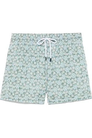 BARBA Floral-print swim shorts