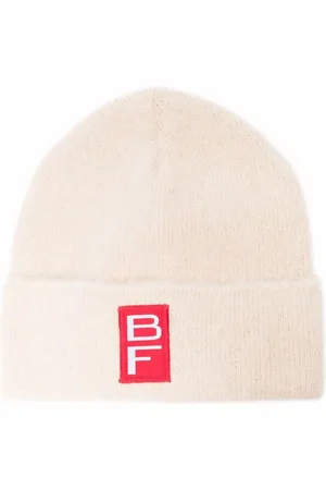By Far Logo-patch brushed-effect beanie