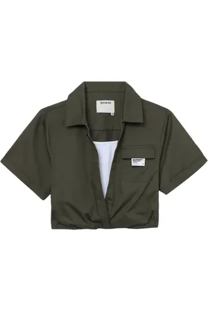 Musium Div. Logo-appliqué layered cotton top