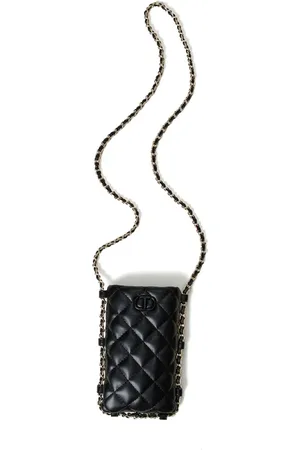 Twin-Set Oval T quilted phone bag