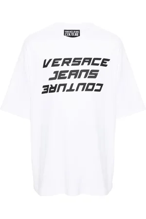 VERSACE Logo-stamp cotton T-shirt