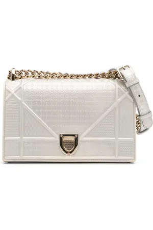 Dior 2018 Small Metallic Patent Microcannage Diorama Flap crossbody bag