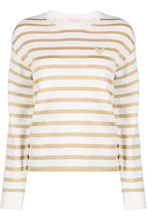 VALENTINO GARAVANI Striped logo-plaque jumper