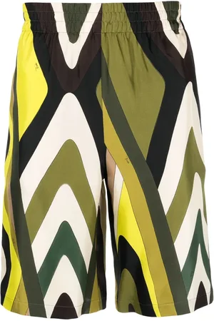 Puccini Geometric-print silk shorts