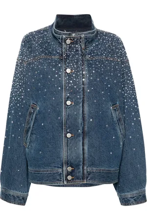 Alessandra Rich Crystal-embellished denim jacket