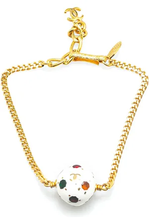 CHANEL 1998 Plated Soccer Ball Charm Bracelet costume bracelet