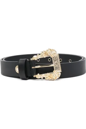 VERSACE Baroque-buckle leather belt