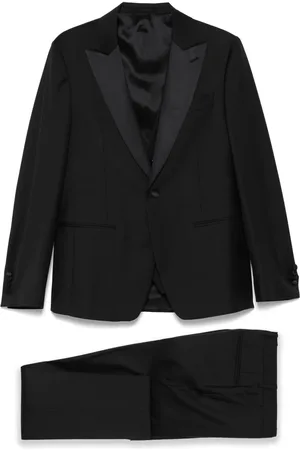LARDINI Satin-trim suit