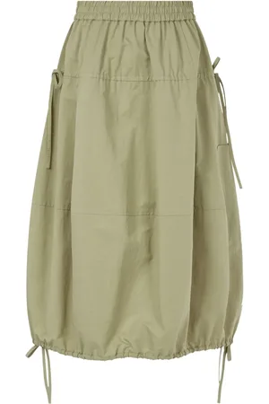 Studio Tomboy Drawstring-hem elasticated-waist midi skirt
