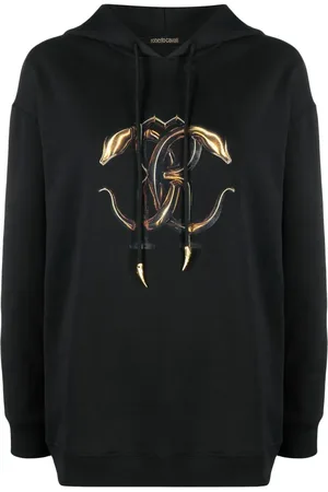 Roberto Cavalli Monogram-print drawstring hoodie