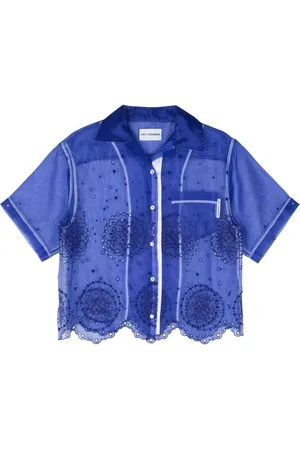 Des Phemmes Broderie-anglaise silk blouse