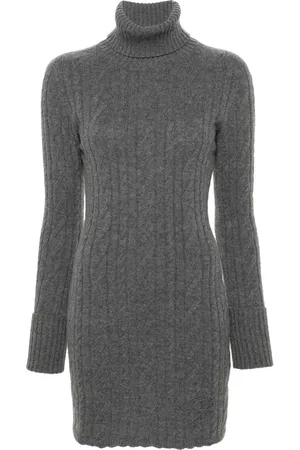 BLUMARINE Roll-neck cable-knit dress