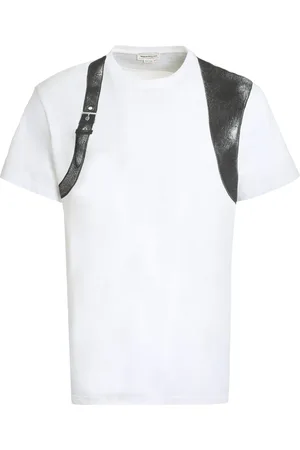 Alexander McQueen Buckle-detail panelled T-shirt