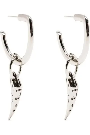 Roberto Cavalli Tiger Tooth pendant hoop earrings
