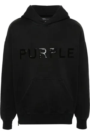 Purple Brand Logo-patch cotton hoodie
