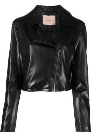 Twin-Set Embroidered-design biker jacket