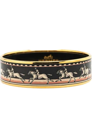 Hermès 20th Century Wide Horse Enamel Bangle 62 costume bracelet