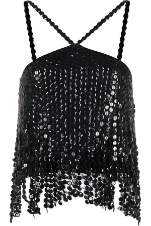The Attico Layered sequin-embellished top