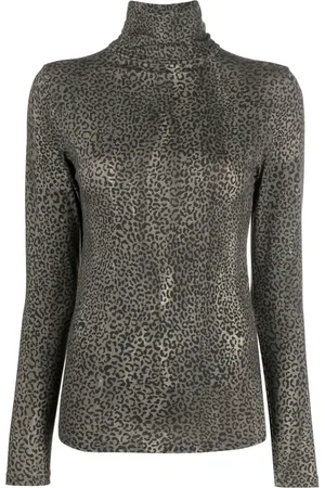 Majestic Leopard-print roll-neck top