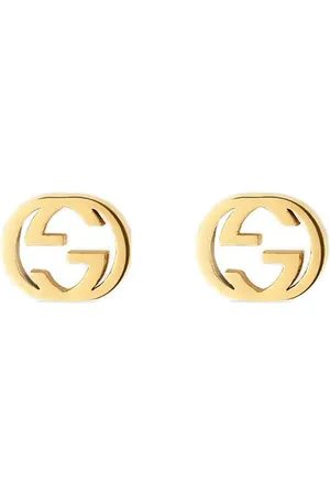 Gucci 18kt yellow Interlocking G stud earrings