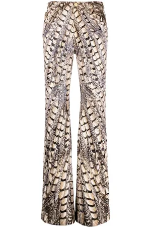 Roberto Cavalli Flared animal-print jeans
