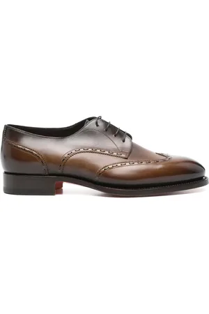 santoni Leather derby shoes