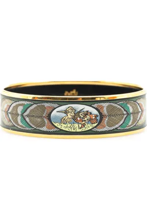 Hermès 20th Century Wide Bird Feather Enamel Bangle 65 costume bracelet