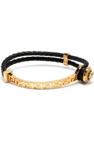 VERSACE Greca braided leather bracelet