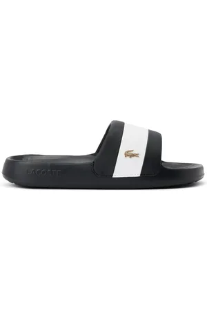 Lacoste Logo-appliqué stripe-detail slides