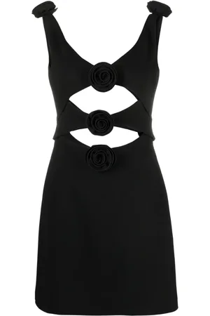 MAGDA BUTRYM Floral-appliqu?? cut-out minidress