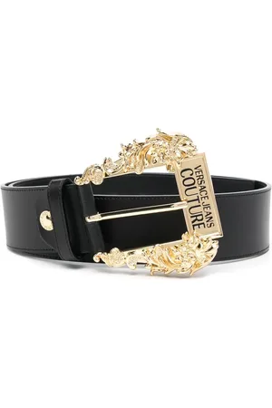 VERSACE Baroque-buckle leather belt