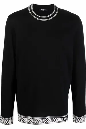 Balmain Logo-trim wool jumper