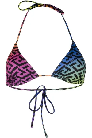VERSACE Monogram triangle bikini top