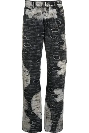 Givenchy Distressed-effect straight-leg trousers
