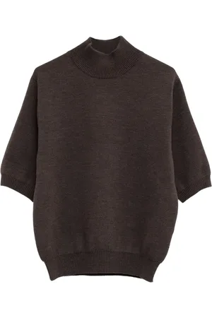 Khaite Short-sleeve funnel-neck top
