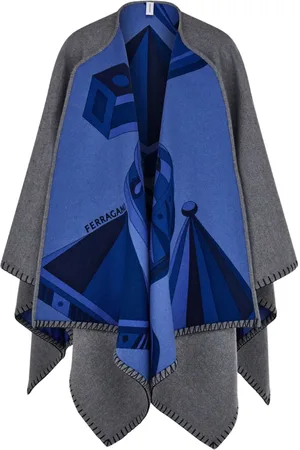 Salvatore Ferragamo Geometrical renaissance print reversible cape