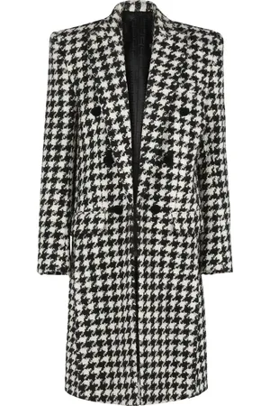 Balmain Double-breasted houndstooth coat
