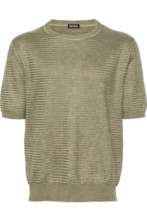 Ermenegildo Zegna Short-sleeve ribbed-knit T-shirt