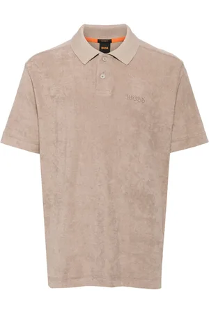 HUGO BOSS Embroidered-logo terry-cloth polo shirt