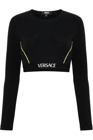 VERSACE Logo-waistband performance top
