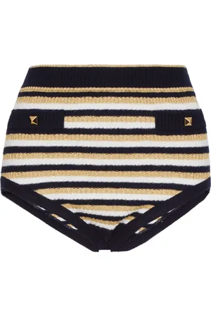 VALENTINO GARAVANI Striped lurex mini shorts