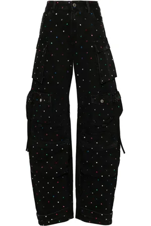 The Attico Fern stud-embellished loose jeans