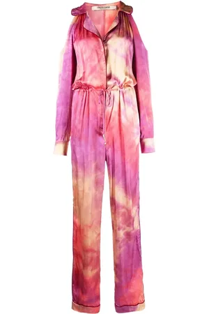 Roberto Cavalli Tie-dye drawstring jumpsuit