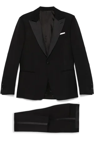 LARDINI Satin-trim suit