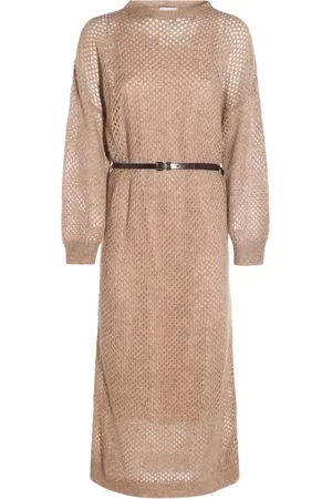 Brunello Cucinelli Open-knit midi dress