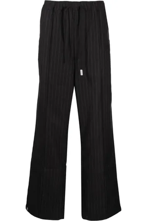 Izzue Pinstripe elasticated-waist straight-leg trousers