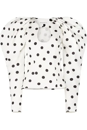 Nina Ricci Polka-dot cocoon sleeves top