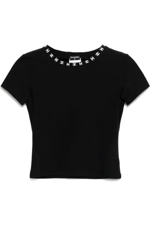 CHANEL 1997 logo-trim T-shirt