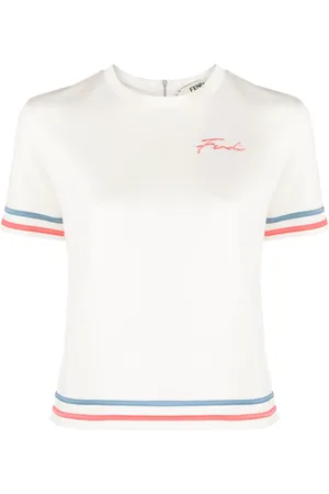 Fendi Logo-embroidered cotton-blend T-shirt